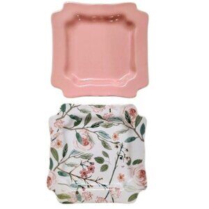 Sweet Laurel 4 Ceramic Dessert Plates 6 inch Square